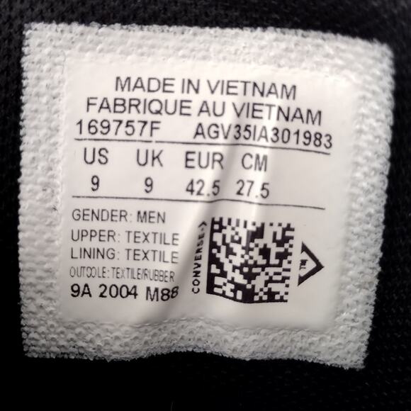 Converse EUC Chuck Taylor All-Star High Street Black/Gray Plaid Sneakers Men's 9 - Picture 11 of 12